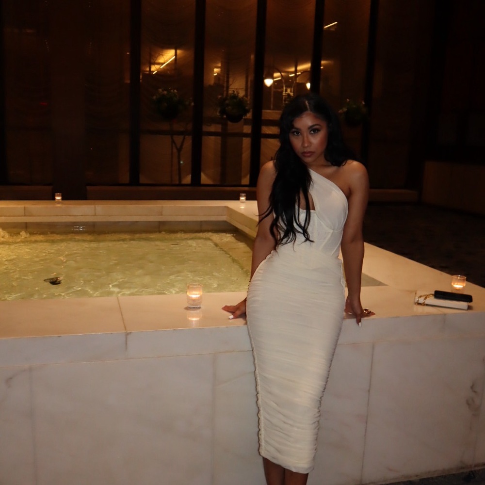 House of CB Elegant White One Shoulder Dress